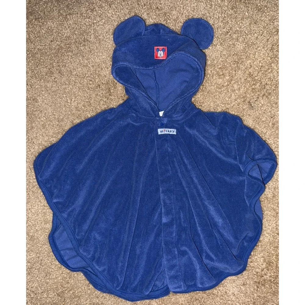 Disney Baby Mickey Mouse Blue Swim Poncho One size  Hooded Pool Beach‎
